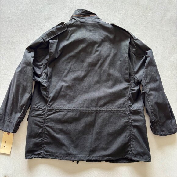 Vintage Men's Alpha Industries Black M-65 Cold Weather Field Jacket w/Epaulettes - Picture 10 of 16